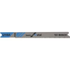 BOSCH U118A Jigsaw Blade U-shank 3-18 Inch Length - Pack Of 5