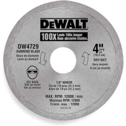 DEWALT DW4729 Diamond Saw Blade Wetdry Continuous Rim