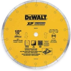 DEWALT DW4764 Diamond Saw Blade Wet Continuous Rim 10 Inch Diameter