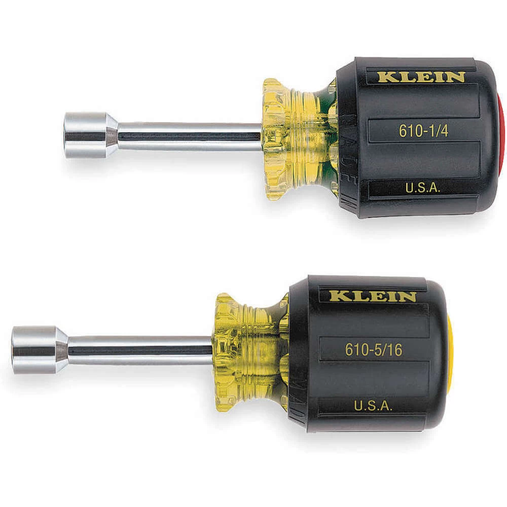 KLEIN TOOLS 610 Nut Driver Set, 1-12 Inch Shaft Length, 2 Piece 1 KLEIN TOOLS 610 Nut Driver Set, 1-12 Inch Shaft Length, 2 Piece