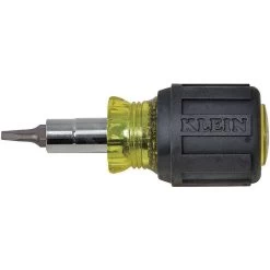 KLEIN TOOLS STUBBY MULTI-BIT SCRDRV SQUARE RECESS Multi Bit Screwdriver, 6 In 1, Size 3-14 Inch