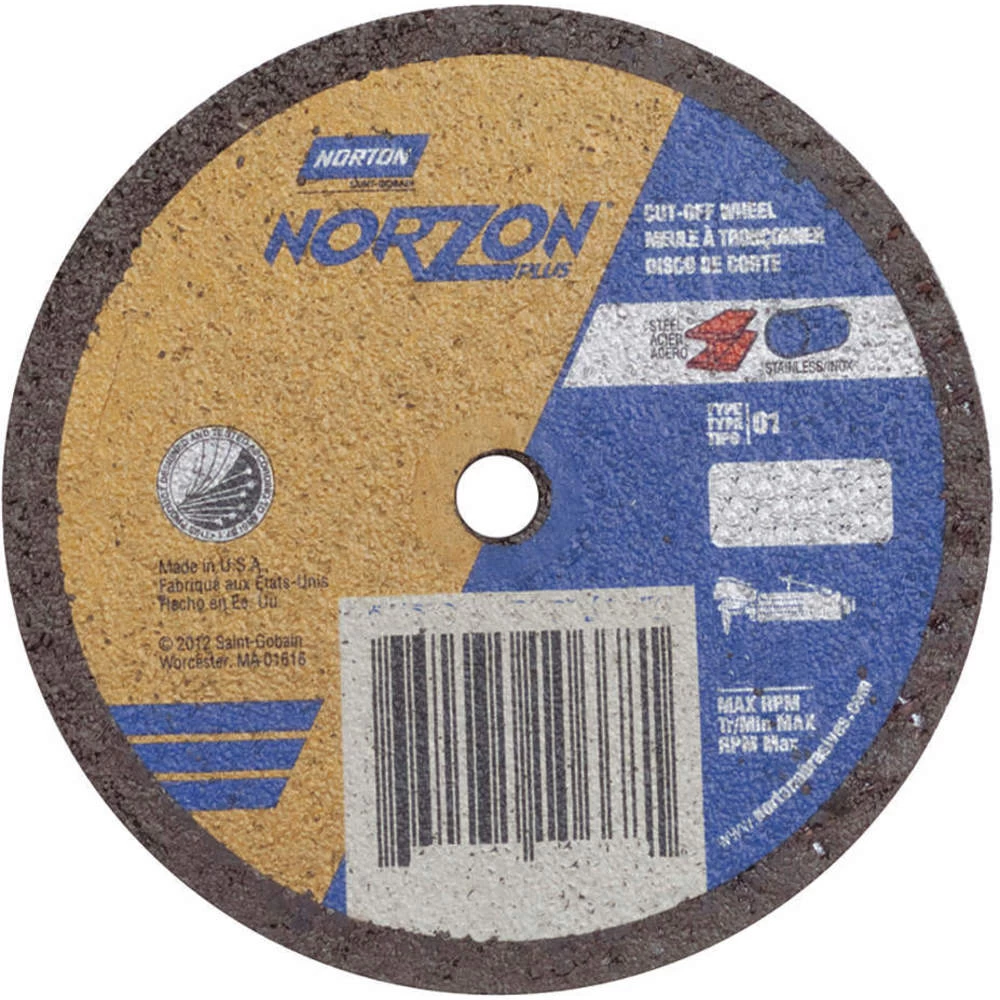 NORTON ABRASIVES 66243510668 CutOff Wheel NorZon Plus 3 X .035 X 14 1 NORTON ABRASIVES 66243510668 CutOff Wheel NorZon Plus 3 X .035 X 14
