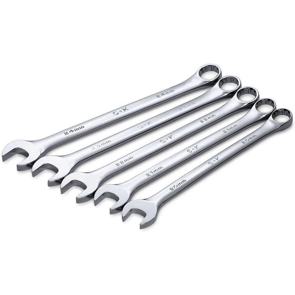 SK PROFESSIONAL TOOLS 86041 Combination Wrench Set Long Chrome 20-24mm 5pc 1 SK PROFESSIONAL TOOLS 86041 Combination Wrench Set Long Chrome 20-24mm 5pc