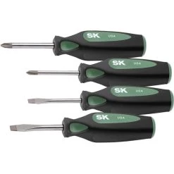 SK PROFESSIONAL TOOLS 86335 Screwdriver Set Cushion Grip Stubby 4 Pc
