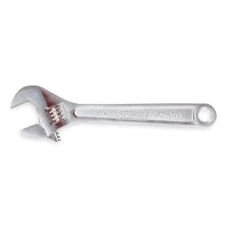 STANLEY 87-369 Adjustable Wrench 8 In Chrome Plain
