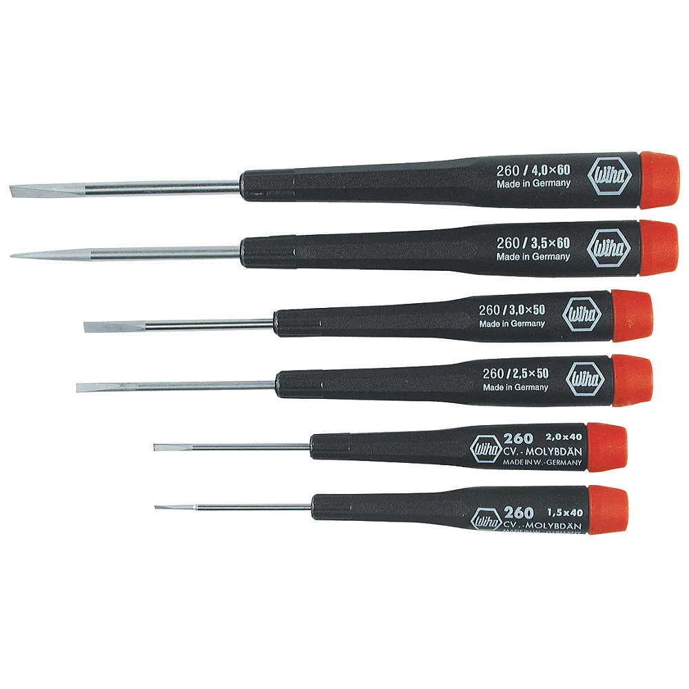WIHA 26090 Precision Screwdriver Set Slotted 6 Pc 1 WIHA 26090 Precision Screwdriver Set Slotted 6 Pc