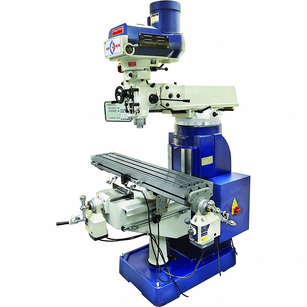 DAYTON 48WE81 KneeColumn Milling Machine, 9 Inch Table Length, 49 Inch Table Width, 3 HP 1 DAYTON 48WE81 KneeColumn Milling Machine, 9 Inch Table Length, 49 Inch Table Width, 3 HP