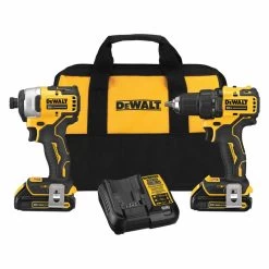 DEWALT DCK278C2 Cordless Impact Driver Kit, 14 Inch Size, 20V, 1700 Inch Lbs Maximjum Torque