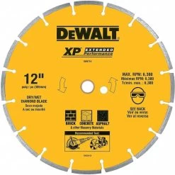 DEWALT DW4739 6 Inch Dry Diamond Saw Blade, Segmented Rim Type, Application Masonry