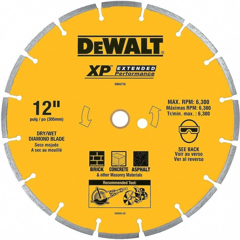 DEWALT DW4740 Diamond Saw Blade Masonry 4-12 Inch Diameter 1 DEWALT DW4740 Diamond Saw Blade Masonry 4-12 Inch Diameter