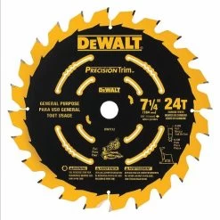 DEWALT DW7112PT Circular Saw Blade, 7 14 Inch Blade Dia., 0.063 Inch Cut Width, 58 Inch Arbor Size