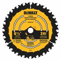 DEWALT DWA161224 Circular Saw Blade, 6 12 Inch Blade Dia., 58 Inch Arbor