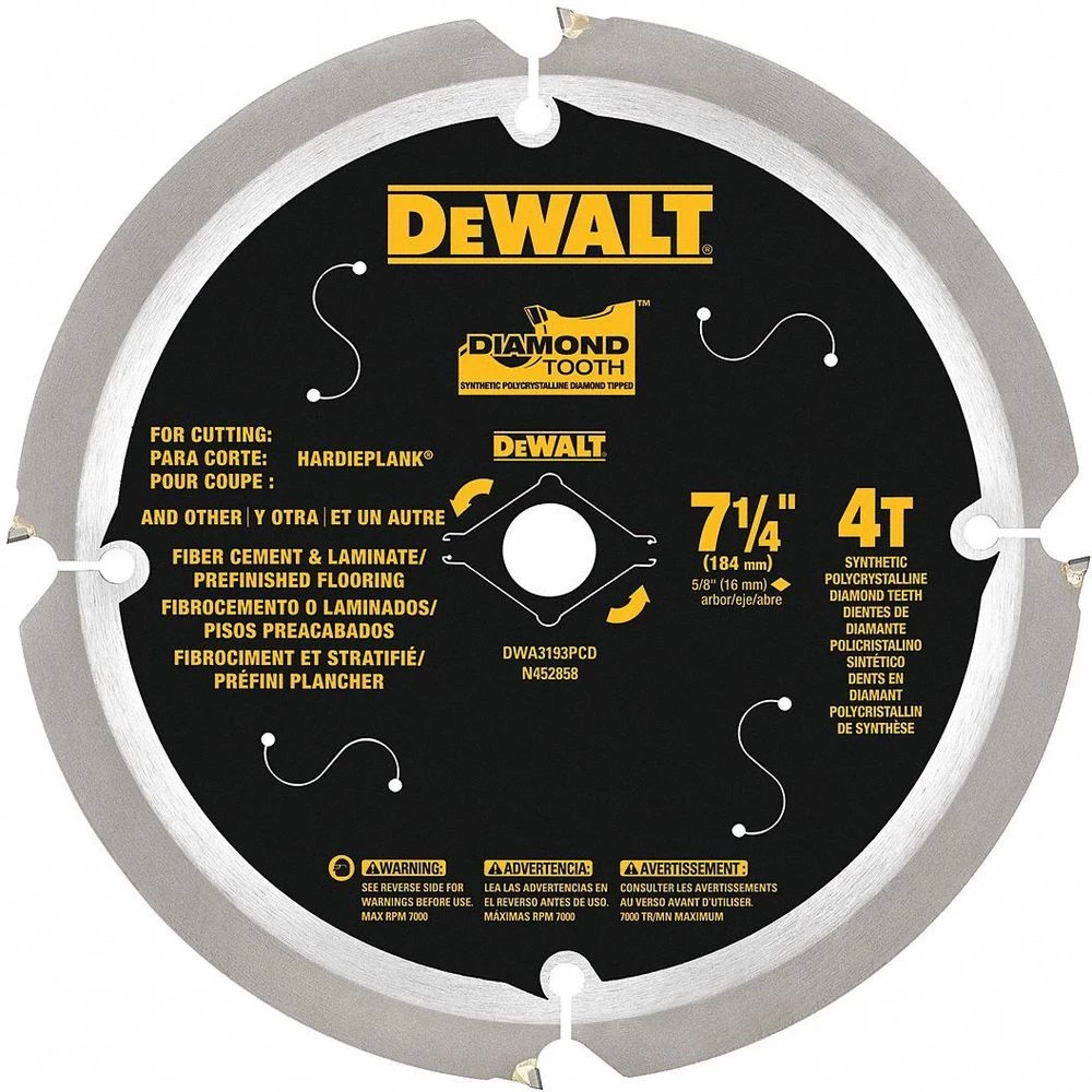 DEWALT DWA3193PCD 7-14 Inch Polycrystalline Combination Circular Saw Blade, No. Of Teeth 4 1 DEWALT DWA3193PCD 7-14 Inch Polycrystalline Combination Circular Saw Blade, No. Of Teeth 4