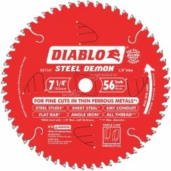 DIABLO D0756F 7-14 Inch Carbide Metal Cutting Circular Saw Blade, No. Of Teeth 56