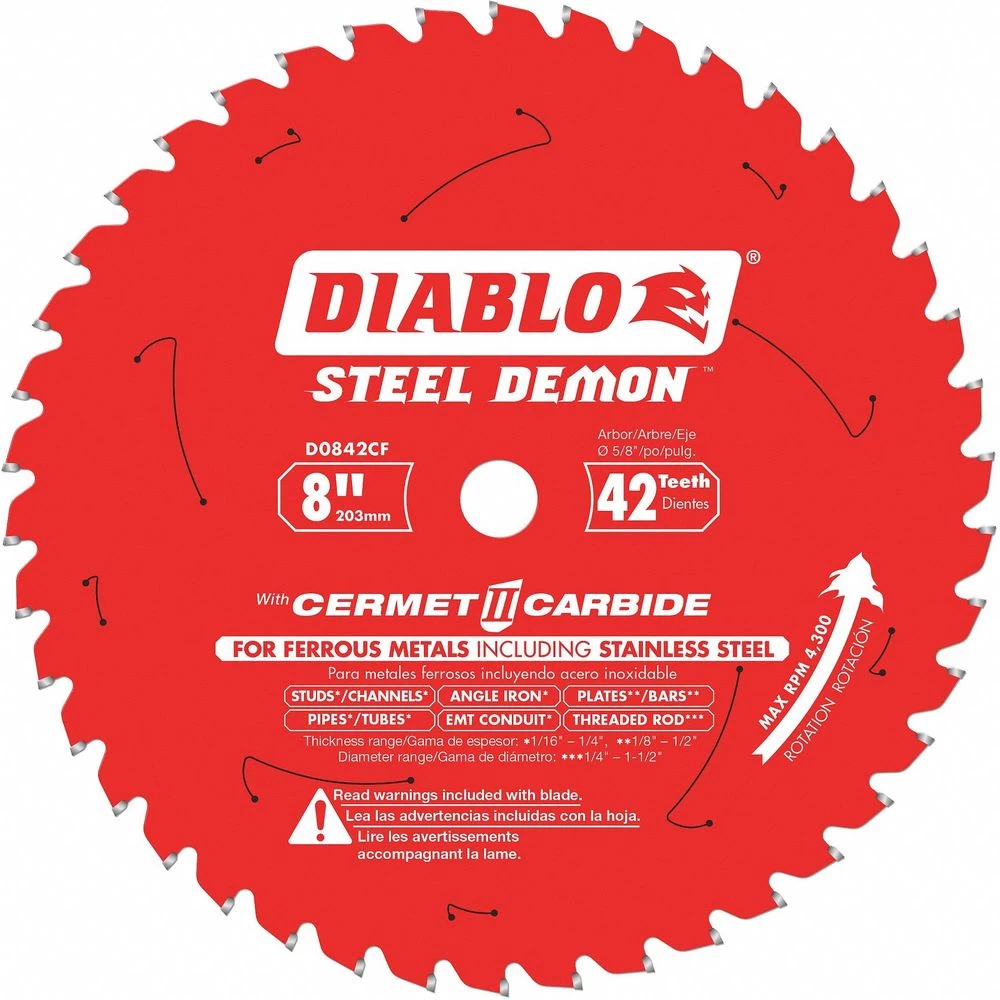 DIABLO D0842CF 8 Inch Cerment SS Cutting Circular Saw Blade, No. Of Teeth 42 1 DIABLO D0842CF 8 Inch Cerment SS Cutting Circular Saw Blade, No. Of Teeth 42