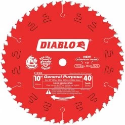 DIABLO D1040X 10 Inch Carbide Combination Circular Saw Blade, No. Of Teeth 40