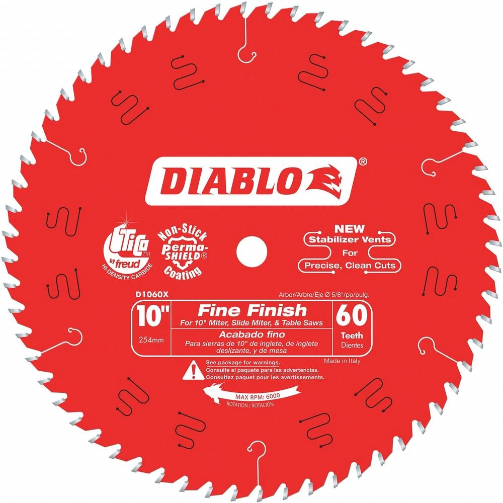 DIABLO D1060X Carbide Combination Circular Saw Blade, 10 Inch, Number Of Teeth 60 1 DIABLO D1060X Carbide Combination Circular Saw Blade, 10 Inch, Number Of Teeth 60