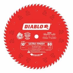 DIABLO D1080X Circular Saw Blade, 10 Inch Blade Dia., 58 Inch Arbor, Round Arbor