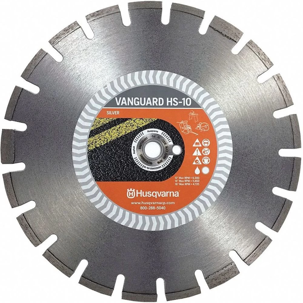 HUSQVARNA Vanguard HS10-14 14 Inch WetDry Diamond Saw Blade, Segmented Rim Type, Application Demolition 1 HUSQVARNA Vanguard HS10-14 14 Inch WetDry Diamond Saw Blade, Segmented Rim Type, Application Demolition