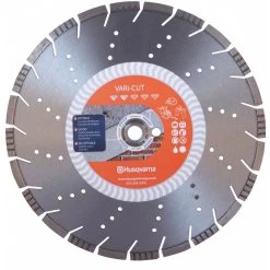 HUSQVARNA Vari-Cut 14 14 Inch WetDry Diamond Saw Blade, Segmented Rim Type, Application Demolition