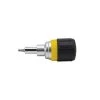 KLEIN TOOLS 32594 Multi Bit Ratcheting Screwdriver, 6 In 1, Stubby, Ph, Sl, Sq, Nut Bits