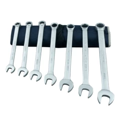 MARTIN SPROCKET C7KM Combination Wrench Set, Metric, Chrome, Steel, Pack Of 7