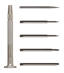 MOODY TOOL 55-0101 Precision Screwdriver Set, 6 Pc. Steel, 5 Blades And 1 Handle