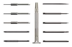MOODY TOOL 55-0119 Precision Screwdriver Set, 11 Pc. Steel, 10 Blades And 1 Handle