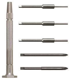 MOODY TOOL 55-0140 Precision Screwdriver Set, 6 Pc. Steel, 5 Blades And 1 Handle