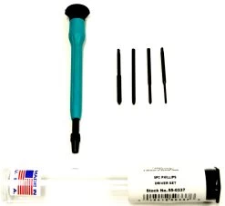 MOODY TOOL 55-0337 Esd Screwdriver Set, 5 Pc. Interchangeable Phillips Driver Set, 4 Blades And 1 Handle