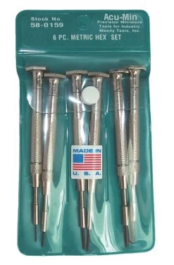 MOODY TOOL 58-0159 Hex Driver Set, 6 Pc. Steel Handle Metric, 6 Complete Drivers