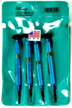 MOODY TOOL 58-0212 Precision Screwdriver Set, 4 Pc. Reversible Slotted