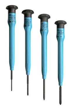 MOODY TOOL 58-0319 Esd Screwdriver Set, 4 Pc. Fixed Jis-Type S Driver Set, 4 Complete Drivers