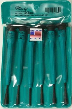 MOODY TOOL 58-0365 Nut Driver Set 6 Pc. Fixed Esd-Safe, 6 Complete Drivers