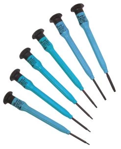 MOODY TOOL 58-0384 Esd Screwdriver Set, 6 Pc. Fixed Star Driver Set, 6 Complete Drivers