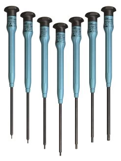MOODY TOOL 58-0400 Esd Screwdriver Set, 7 Pc. Fixed Metric Hex Set, 7 Complete Drivers