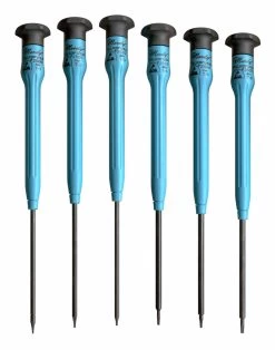 MOODY TOOL 58-0450 Esd Screwdriver Set, 6 Pc. Fixed Small Star Set, 6 Complete Drivers