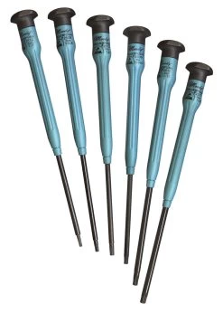 MOODY TOOL 58-0455 Esd Screwdriver Set, 6 Pc. Fixed Large Star Set, 6 Complete Drivers
