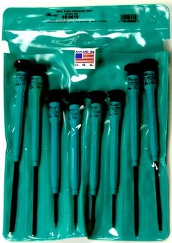 MOODY TOOL 58-0615 Hex Driver Set, 8 Pc., 8 Complete Drivers With Fixed Esd-Safe Handles