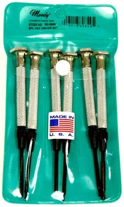 MOODY TOOL 58-0848 Esd Screwdriver Set, 6 Pc. Magnetic Handle Star Driver Set, 6 Complete Drivers