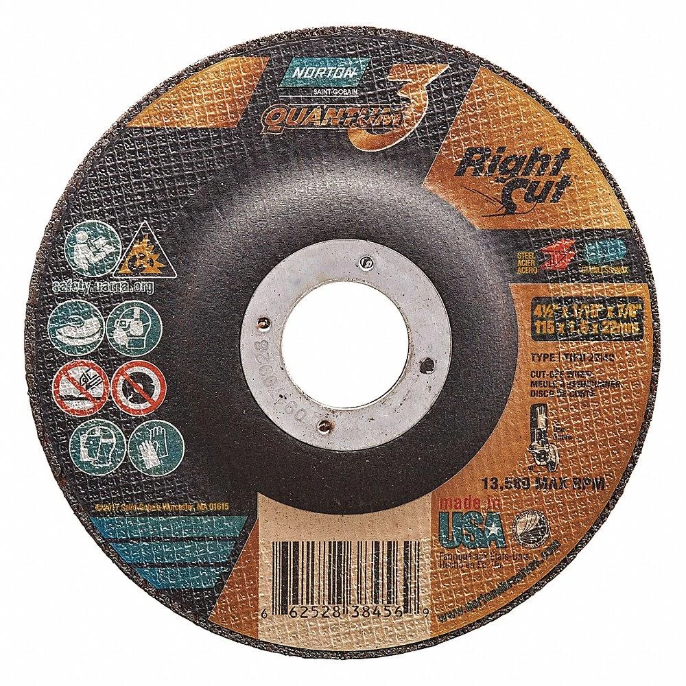 NORTON ABRASIVES 66252838456 Abrasive Cut-Off Wheel, 4 12 Inch Wheel Dia., Ceramic, Type 27, 78 Inch Hole Size 1 NORTON ABRASIVES 66252838456 Abrasive Cut-Off Wheel, 4 12 Inch Wheel Dia., Ceramic, Type 27, 78 Inch Hole Size