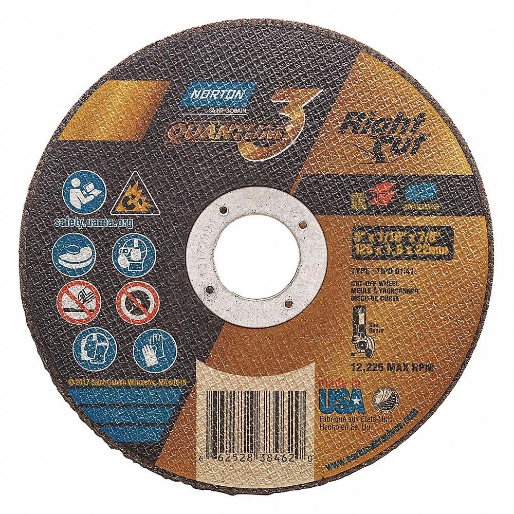 NORTON ABRASIVES 66252838462 Abrasive Cut-Off Wheel, 5 Inch Wheel Dia., Ceramic, 78 Inch Hole Size 1 NORTON ABRASIVES 66252838462 Abrasive Cut-Off Wheel, 5 Inch Wheel Dia., Ceramic, 78 Inch Hole Size