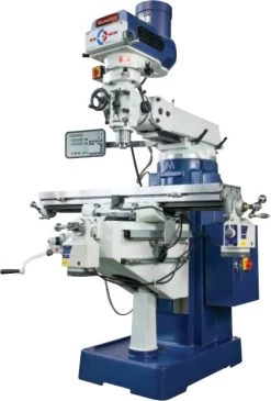 PALMGREN 9680176 Turret Milling Machine, Vertical With DRO And Power Feed, 9 X 49 Inch Table Size