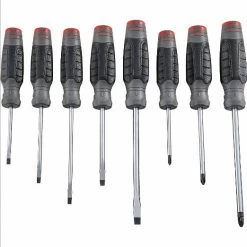 PROTO J1208SCF Screwdriver Set, CabinetKeystonePhillips Tip, Cushion Grip, Pack Of 8
