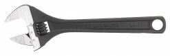 WESTWARD 31D015 Adjustable Wrench, Alloy Steel, Black Phosphate, 10 Inch, 1 932 Inch Jaw Capacity, Ergonomic