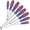 WESTWARD 401L79 Slotted Screwdriver Set, Phillips Drive, Cabinet Tip, 8 Pieces