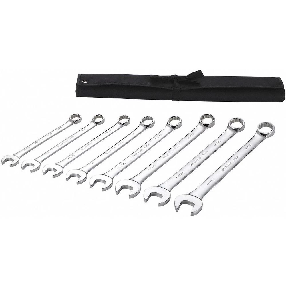 WESTWARD 54DF92 Combination Wrench Set, SAE, Number Of Pieces 8, Number Of Points 12 1 WESTWARD 54DF92 Combination Wrench Set, SAE, Number Of Pieces 8, Number Of Points 12
