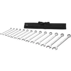WESTWARD 54DF93 Combination Wrench Set, 12 Points, Metric, 14 Pieces