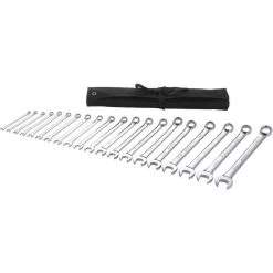 WESTWARD 54DF97 Combination Wrench Set, 6 Points, Metric, 20 Pieces