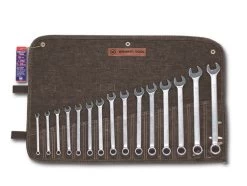 WRIGHT TOOL 752 Metric Combination Wrench Set, 12 Point, 7mm-22mm, Pack Of 15